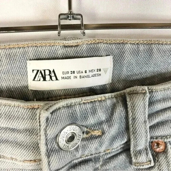 Zara Light Gray High Rise Distressed Skinny Jeans 6 - Picture 4 of 4